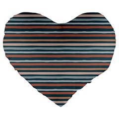 Stripes Large 19  Premium Heart Shape Cushions by zappwaits