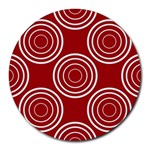 Background-red Round Mousepad