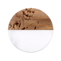 Butterfly Dreams, Bonito, Butterfly, Dream, Flower, Girly Classic Marble Wood Coaster (round) 