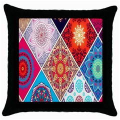 Mandala Pattern, Desenho, Designs, Glitter, Pattern Throw Pillow Case (black) by nateshop