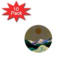 Surreal Art Psychadelic Mountain 1  Mini Buttons (10 pack) 