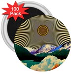 Surreal Art Psychadelic Mountain 3  Magnets (100 pack)