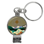 Surreal Art Psychadelic Mountain Nail Clippers Key Chain