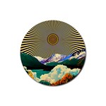 Surreal Art Psychadelic Mountain Rubber Coaster (Round)