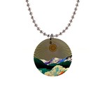 Surreal Art Psychadelic Mountain 1  Button Necklace