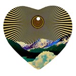 Surreal Art Psychadelic Mountain Heart Ornament (Two Sides)