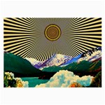 Surreal Art Psychadelic Mountain Large Glasses Cloth