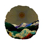 Surreal Art Psychadelic Mountain Standard 15  Premium Flano Round Cushions