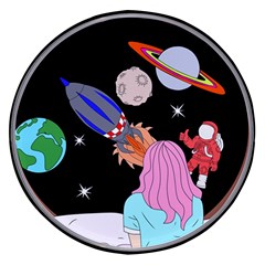 Girl Bed Space Planet Spaceship Wireless Fast Charger(black) by Bedest