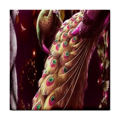 Peacock Dream, Fantasy, Flower, Girly, Peacocks, Pretty Tile Coaster by nateshop