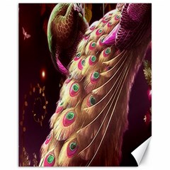 Peacock Dream, Fantasy, Flower, Girly, Peacocks, Pretty Canvas 11  X 14  by nateshop