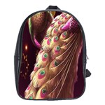 Peacock Dream, Fantasy, Flower, Girly, Peacocks, Pretty School Bag (XL)
