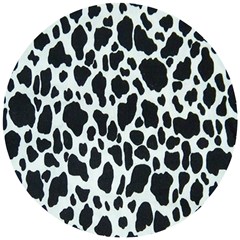 Black And White Cow Print 10 Cow Print, Hd Wallpaper Wooden Puzzle Round by nateshop