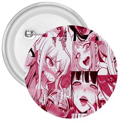 Ahegao Pink, Anime, Girl, Girlface, Girls, Pattern, White, Hd 3  Buttons by nateshop