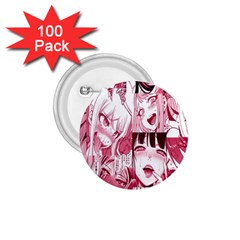 Ahegao Pink, Anime, Girl, Girlface, Girls, Pattern, White, Hd 1 75  Buttons (100 Pack)  by nateshop