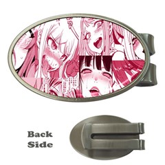 Ahegao Pink, Anime, Girl, Girlface, Girls, Pattern, White, Hd Money Clips (oval)  by nateshop
