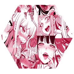 Ahegao Pink, Anime, Girl, Girlface, Girls, Pattern, White, Hd Wooden Puzzle Hexagon by nateshop