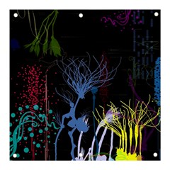 Art Design Graphic Neon Tree Artwork Banner And Sign 3  X 3 