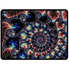 Psychedelic Colorful Abstract Trippy Fractal Two Sides Fleece Blanket (large) by Bedest