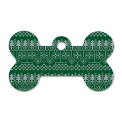 Christmas Knit Digital Dog Tag Bone (two Sides)
