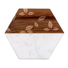 Foliage Marble Wood Coaster (hexagon) 