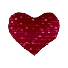 Hearts Valentine Love Background Standard 16  Premium Flano Heart Shape Cushions by Proyonanggan