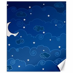 Sky Night Moon Clouds Crescent Canvas 8  X 10  by Proyonanggan