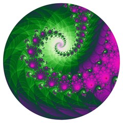 Fractal Spiral Purple Art Green Art Round Trivet by Proyonanggan