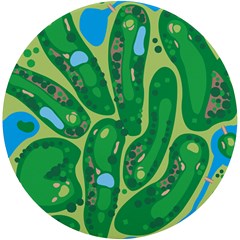 Golf Course Par Golf Course Green Uv Print Round Tile Coaster by Sarkoni