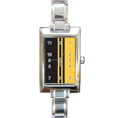 Abstract Design, Minimal, Abstract, Black, Desenho, Flat Rectangle Italian Charm Watch by nateshop