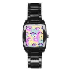 Ahegao, Anime, Pink Stainless Steel Barrel Watch by nateshop