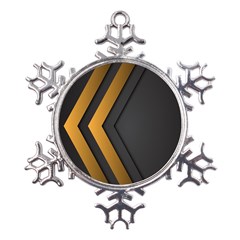Black Gold Background, Golden Lines Background, Black Metal Large Snowflake Ornament by nateshop