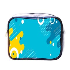 Blue Yellow Abstraction, Creative Backgroun Mini Toiletries Bag (one Side) by nateshop
