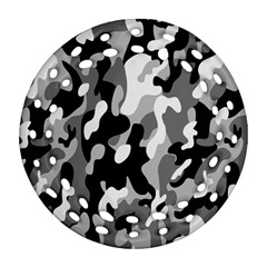 Dark Camouflage, Military Camouflage, Dark Backgrounds Round Filigree Ornament (two Sides) by nateshop
