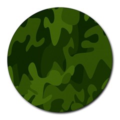 Green Camouflage, Camouflage Backgrounds, Green Fabric Round Mousepad