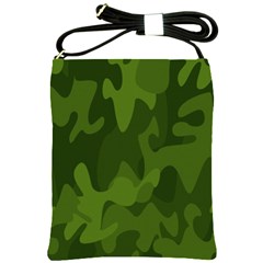 Green Camouflage, Camouflage Backgrounds, Green Fabric Shoulder Sling Bag by nateshop