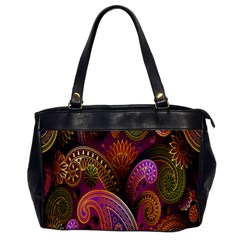 Paisley Pattern, Abstract Colorful, Texture Background, Hd Oversize Office Handbag by nateshop