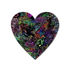Trippy Dark Psychedelic Heart Magnet by Sarkoni