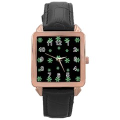 I Love Guitars In Pop Arts Blooming Style Rose Gold Leather Watch  by pepitasart