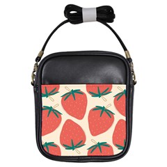 Seamless Strawberry Pattern Vector Girls Sling Bag by Grandong