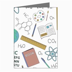 School Subjects And Objects Vector Illustration Seamless Pattern Greeting Cards (pkg Of 8)
