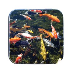 Koi Pond 3d Fish Square Metal Box (black) by Grandong