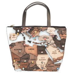 3d Vintage World Map Bucket Bag by Grandong