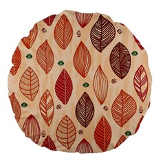 Forest Leaves Seamless Pattern With Natural Floral Large 18  Premium Flano Round Cushions by Grandong