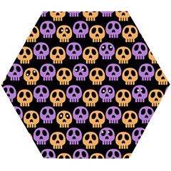 Halloween Skull Pattern Wooden Puzzle Hexagon by Ndabl3x