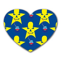 Blue Yellow October 31 Halloween Heart Mousepad by Ndabl3x