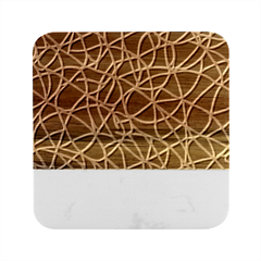 Interconnectedness Marble Wood Coaster (square) by Sobalvarro