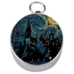 Hogwarts Starry Night Van Gogh Silver Compasses by Sarkoni
