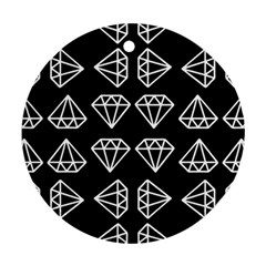 Black Diamond Pattern Ornament (round) by Ndabl3x