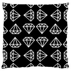 Black Diamond Pattern Large Cushion Case (one Side) by Ndabl3x